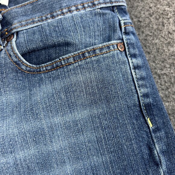 Old Navy Womens Low Waist Cuffed Hem Blue Denim Stretch Capri Jeans Size 12 2005 - Picture 3 of 13